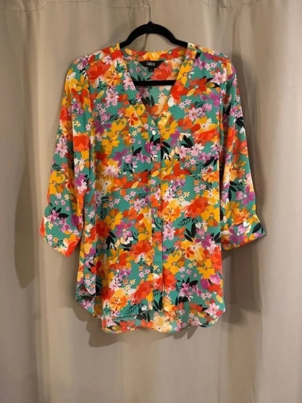 Slim Factor Floral Multicolor Women's Top